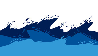 Graphic illustration of a blue ocean wave