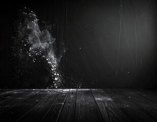 Mysterious Flour Explosion in Dark Room - A Dramatic Still Life.
