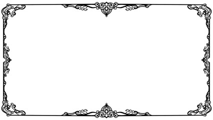 Intricate black ornamental border frame
