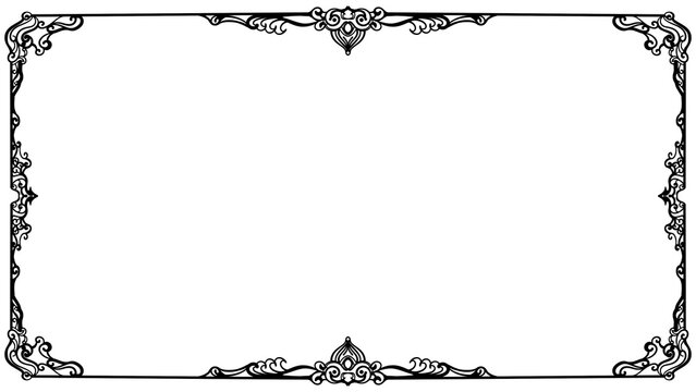 Intricate black ornamental border frame