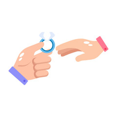 Fototapeta premium A flat style icon representing a ring ceremony