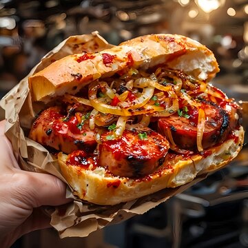 Iranian Sosis Bandari Street Sandwich