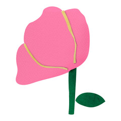 Fototapeta premium Paper craft png flower sticker, colorful design, transparent background