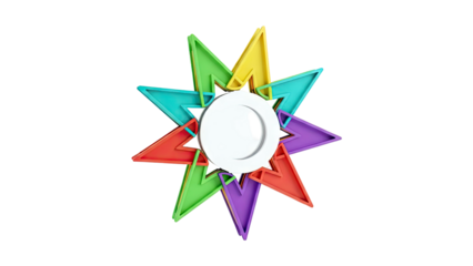 Colorful Starburst with White Center