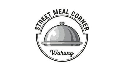 Fototapeta premium Street Meal Corner Warung Logo Design.