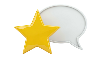 Yellow Star and Speech Bubble Icon