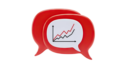 Speech Bubbles with Upward Trend Graph