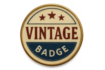 Vintage badge design with stars and gold border