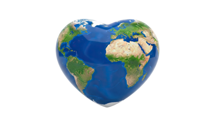 Heart-shaped Earth Globe