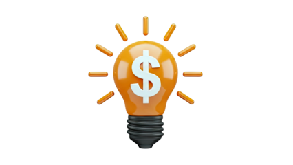 Lightbulb with Dollar Sign: Symbol of Financial Idea