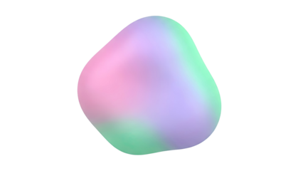 Abstract iridescent blob with soft pastel gradient