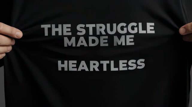 Emotional Impact: A Man's T-Shirt Reveals Inner Strength and Struggles Message
