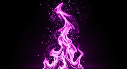 Captivating violet flame dancing against an infinite dark canvas of possibilities