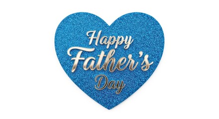 Celebrating fatherhood a shimmering blue heart design for special paternal affection