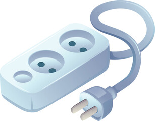 two power plug outlet electrical cord socket