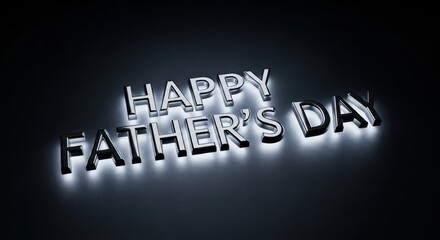 Elegant metallic happy father's day wish against sleek background illustration