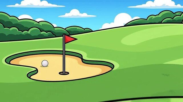 Golf Ball Bunker Shot Graphic Animation