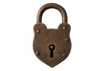 Vintage brass padlock securing valuable old secrets