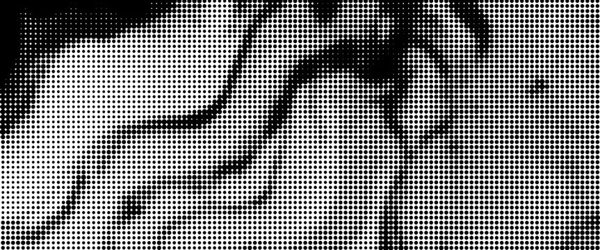Vector abstract grunge halftone pattern, black dost texture background.