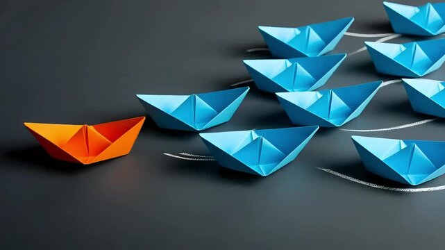 Paper Boat Leadership Concepts Success and Business Vision Ideas Teamwork Direction Leadership Qualities