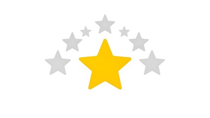 Obraz premium Yellow Star Standing Out Among Grey Stars.