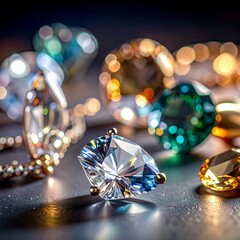 Sparkling Diamond Gemstones and Jewelry Collection.