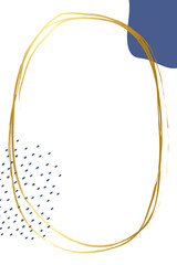 PNG frame elegant gold and blue design