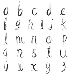 Png calligraphy lowercase alphabet set typography font