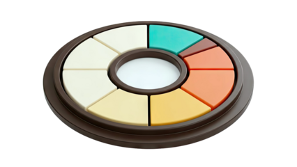 Circular Puzzle with Colorful Pieces