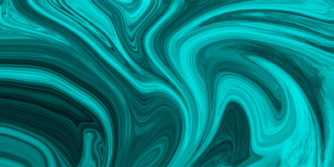 Fototapeta premium Abstract beautiful teal swirl liquid background. Abstract teal , black swirly wallpaper, wavy pattern texture, aquarelle colors mixing effect abstract backdrop. calm design Marble rock texture blue