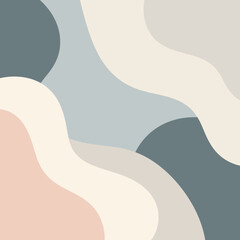 Abstract Wavy Shapes in Muted Earth Tones Background.