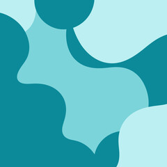 Abstract organic shapes in teal and light blue colors creating a fluid pattern.