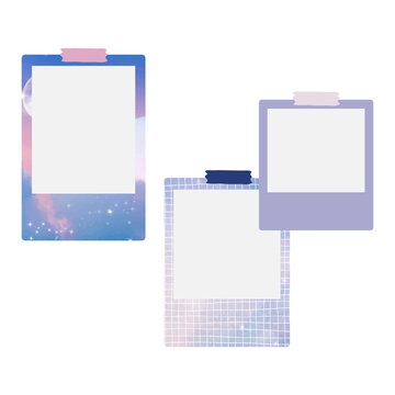 Purple aesthetic png moodboard frame sticker, transparent background