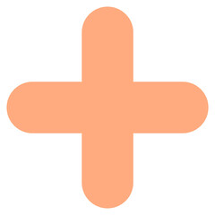 Fototapeta premium Orange plus png sign sticker, geometric shape on transparent background