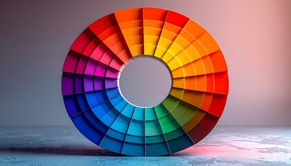 Obraz premium Vibrant Color Wheel Displaying a Full Spectrum of Hues and Shades.