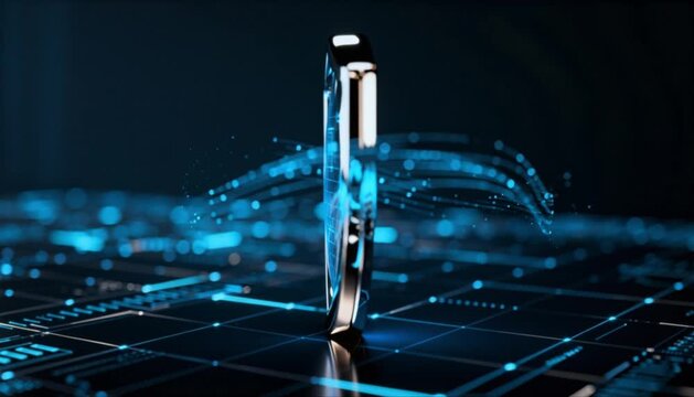 liquid chrome shield reflecting digital grid for safer internet day resilience and futuristic safety background