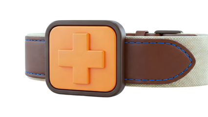 Medical Alert Bracelet with Orange Cross Emblem