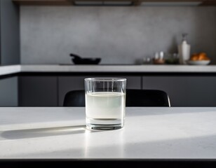 Minimal Functional Wellness Drink with Mint in Natural Light