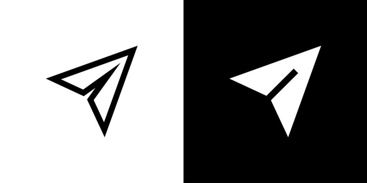 Send icon concept with flat Black White Background. Vector illustration.