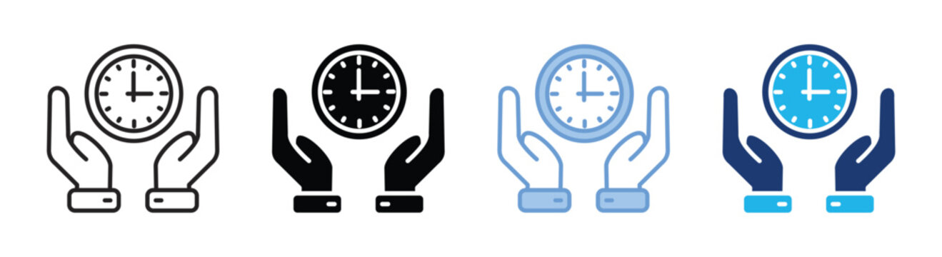 Save time icon set multiple style collection
