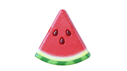 3D Render of a Watermelon Slice with Seeds