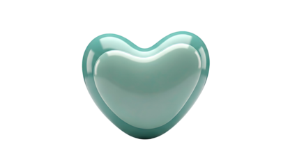 3D Rendered Teal Heart with Depth