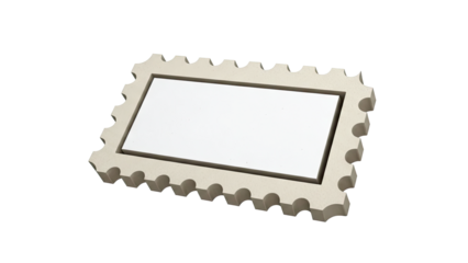 Blank Stamp Frame on White Background