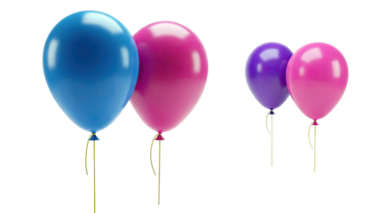Group of Four Colorful Balloons