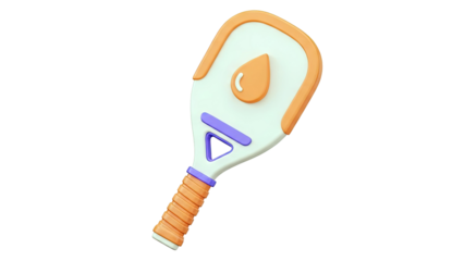 3D Render of a Pickleball Paddle with Water Drop Icon