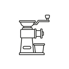 Fototapeta premium Manual Meat Grinder Icon. Outline Symbol of Food Mincer, Sausage Stuffer, or Kitchen Appliance. Line Art Vector Drawing.