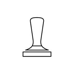 Minimalist Barista Coffee Tamper Line Icon. Outline Symbol of an Espresso Tamping Tool for Cafe and Home Brewing.