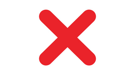 Fototapeta premium Red X Mark Icon Vector Illustration
