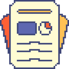 Obraz premium Pixel Art Document Icon