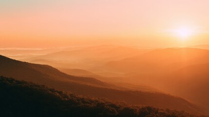 Fototapeta premium Sunset and Sunrise Landscapes: Beautiful sunset and sunrise landscapes with warm colors and soft light, isolated on a white background